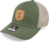 Hatstore- Deer Shield Patch 112fp Split Army Olive/Tan Trucker - Wild Spirit Cap