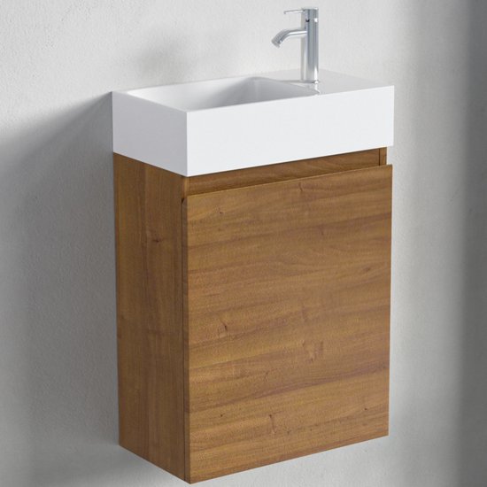 LOMAZOO Toiletmeubel Warm Eiken - Fonteinmeubel - Wc Meubel - Wc Kastje [MALIBU]
