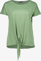 TwoDay dames T-shirt groen met knoop - Maat M