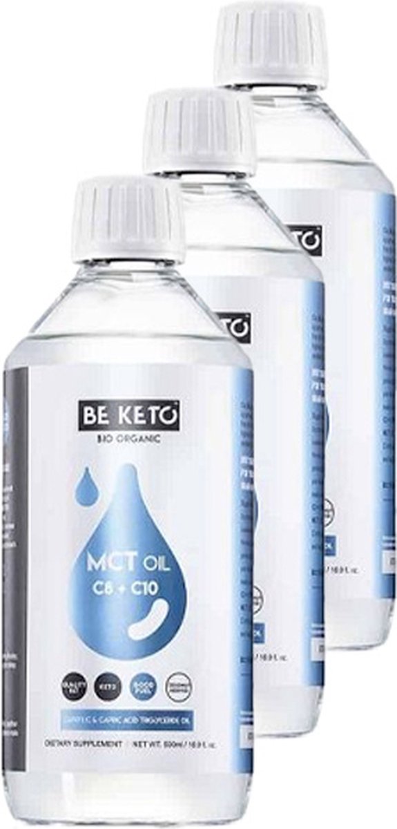 Goedkoopste Be Keto | MCT Oil Liquid | C8 C10 | 1000 ml | 3 stuks | 3 x 1000 ml