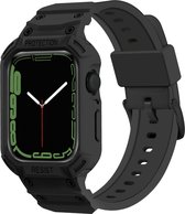 Geïntegreerde Apple Watch Band en Beschermhoes - Zwart - Universele Maat voor 42mm 44mm 45mm - Stijl ontmoet Sportiviteit