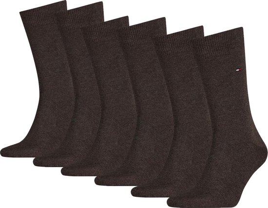 Tommy Hilfiger Sokken Heren Classic Oak - 6 Paar Bruine sokken - Maat 43/46