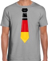 Bellatio Decorations Verkleed shirt voor heren - stropdas Duitsland - grijs - supporter - themafeest XXL