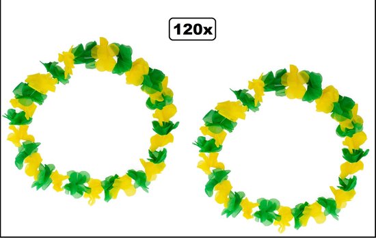 Hawaii verkleed hoela rokje en bloemenkrans met led - volwassenen - groen - tropisch themafeest | Fun en Feest Hawaii verkleed hoela rokje en bloemenkrans met led - volwassenen - groen - tropisch themafeest | Fun en Feest