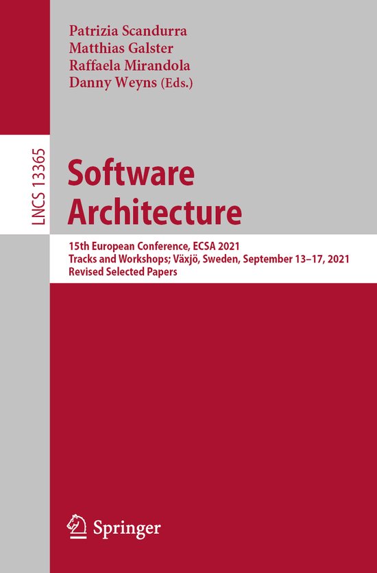 Lecture Notes in Computer Science13365- Software Architectur ... - cover
