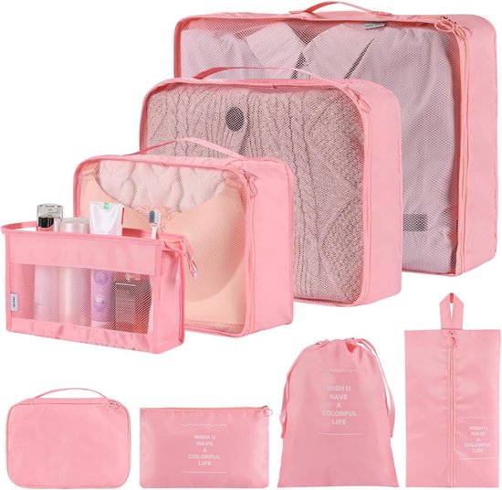 Rieeyrslza Kofferorganizer Packwürfel Set 8-teilige Packing Cubes Große