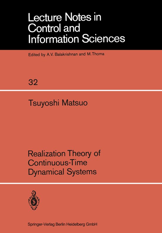 Realization Theory of Continuous-time Dynamical Systems - cover
