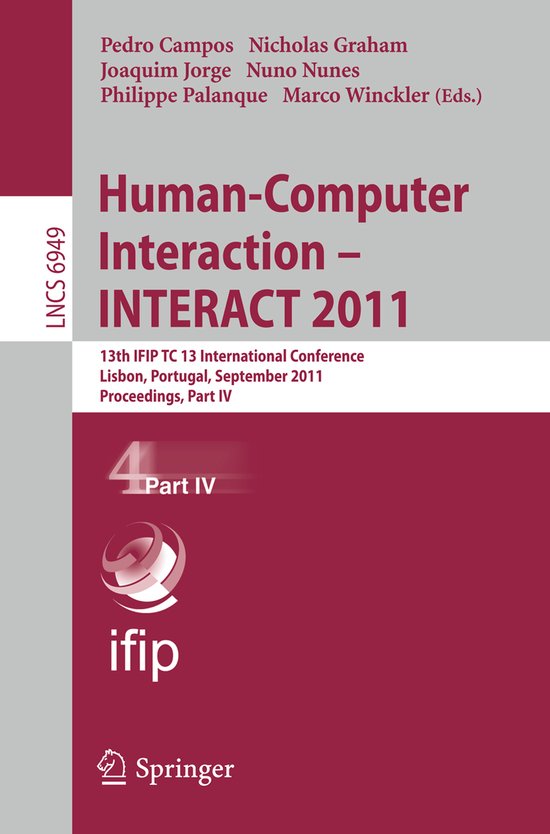 Human-Computer Interaction -- INTERACT 2011 - cover