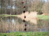 Tuinsteker - plantensteun met 3 roosjes - Ecoroest - set van 2 - metaal - 170 cm hoog