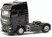 Herpa schaalmodel vrachtwagen MAN TGX GX (spiegel camera), zwart schaal 1:87 lengte 7cm