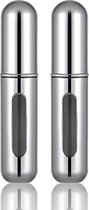 Scenty® - Parfum Verstuiver Navulbaar - Mini Parfum Flesje - Reisflesje - Zilver - 2 stuks