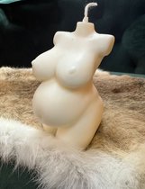 Zwangerschap kaars - Wit - Mijn Pronkstuk - Vrouw - Kaars - Figuur kaars - Cadeau - Geschenk - Decoratie - Handgemaakt - Kaarsen - Candle