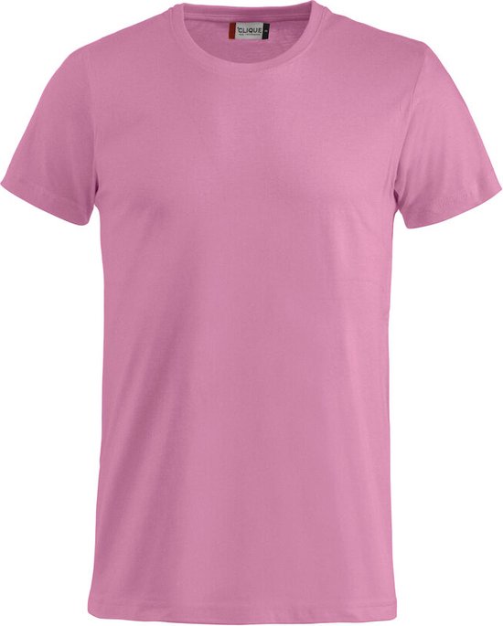Basic-T bodyfit T-shirt 145 gr/m2 helder roze xs