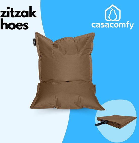 Foto: Casacomfy zitzakhoes stoffen bekleding zonder vulling 100x100 mokka bruin fatboy volwassenen kinderen