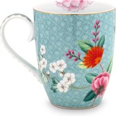 Pip Studio Blushing Birds Mokken - Servies - Set van 4 Kopjes - Blauw - 350ml