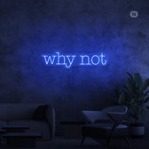 Led Neonbord - Led Neonverlichting - Why Not - Blauw - 50cm * 12cm