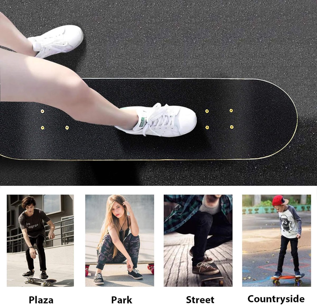 Suotu Skateboard - 80x20cm - ABEC-9 - 95A - schokabsorptie - Jongens - Meisjes - Volwassenen Skateboards — afbeelding 5