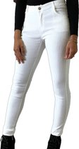 Dilena fashion skinny broek wit met python dierenprint afdruk