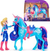 Unicorn Academy - Isabel & River avec 2 accessoires d'équitation et une brosse - Ensemble de figurines