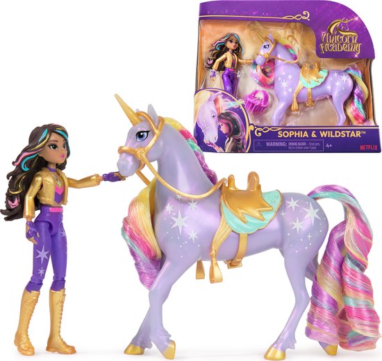 Foto: Unicorn academy pop sophia eenhoorn wildstar met 2 rijaccessoires en borstel speelfigurenset