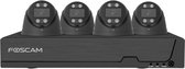 Foscam FN9108E-T4-2T black IP-Bewakingscameraset LAN 8-kanaals Met 4 cameras 3840 x 2160 Pixel
