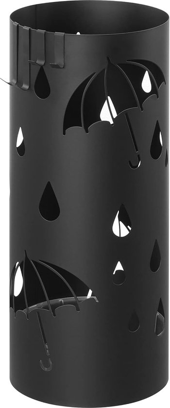 Porte-parapluies Design Avec Bac Récupérateur D'eau - Métal Noir Pour Entrée Ou Couloir