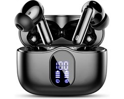 SBG Draadloze Oordopjes - Noise Cancelling - Headset - Bluetooth 5.4 - Earbuds oplaadcase - LED Display - Met Microfoon - Extra dopjes - Zwart