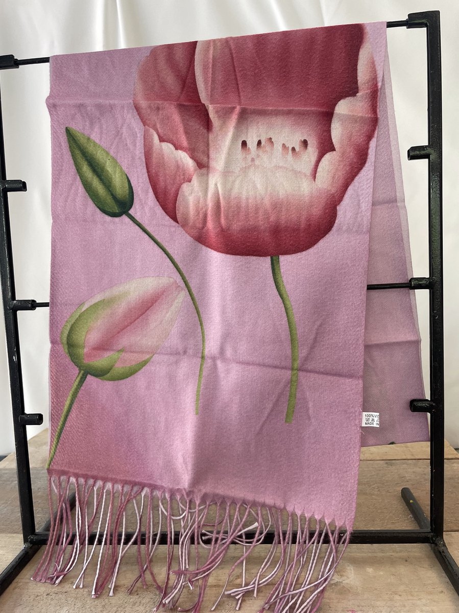 Irene Tulip scarfs tulp sjaal donkerrood lila groen