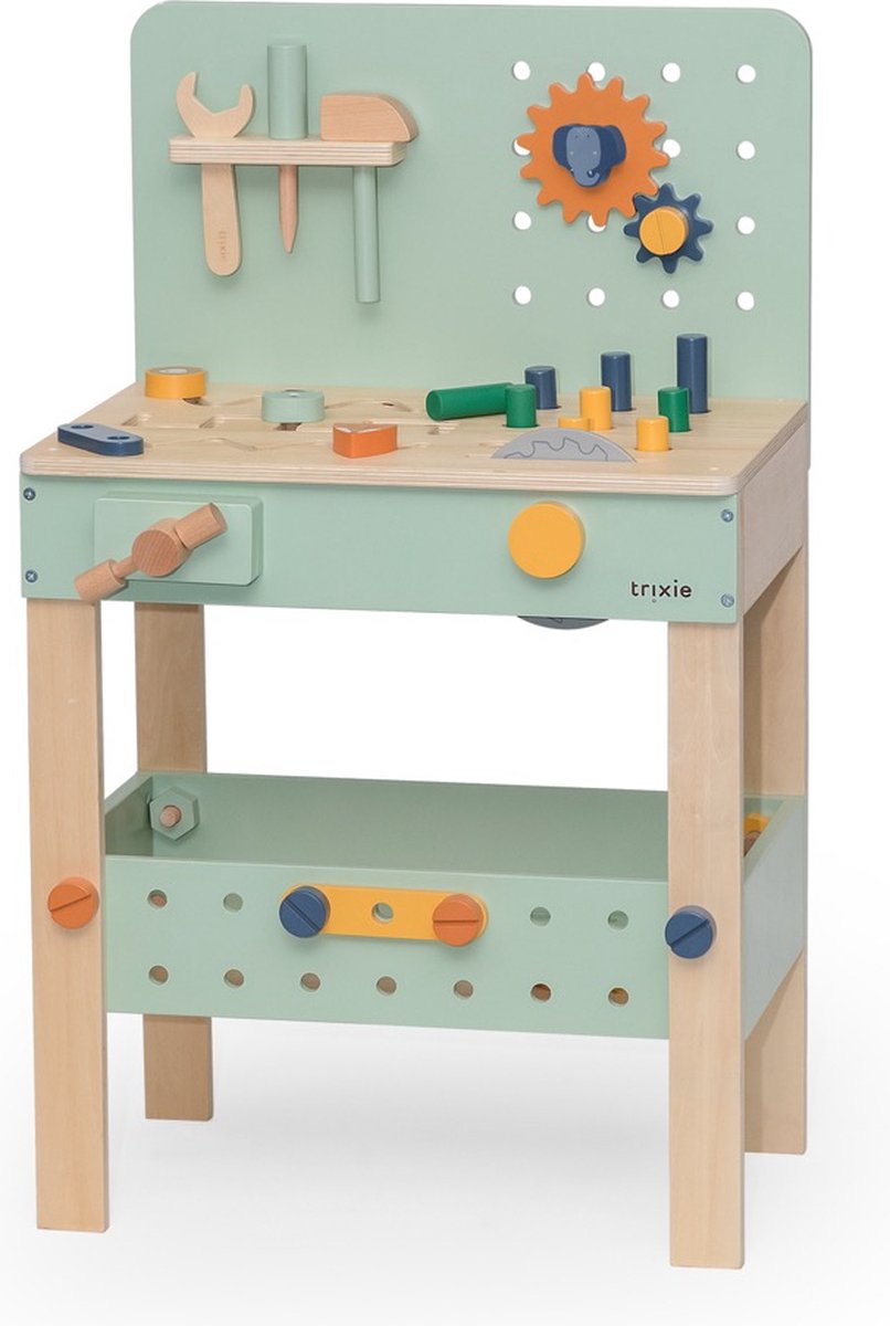 Bol.com Trixie Houten Werkbank - Educatief - Houten speelgoed - Motoriek- Pretend Play - Voor Peuters & Kleuters aanbieding