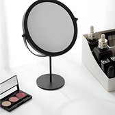 Tafelblad Spiegels - GOODCHANCEUK Metalen Rotatie Spiegels Dressing Vrijstaande Verstelbare Spiegel -19cm Rond, Zwart