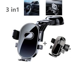 Telefoonhouders auto-Ventilatierooster, Raam, Dashboard-Verstelbaar-2024 nieuwe stijl- Telefoonhouder Auto Zuignap-360° Rotatie - Universeel- GSM Houder-3in1