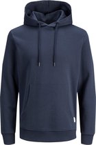 JACK & JONES Basic sweat hood regular fit - heren hoodie katoenmengsel met capuchon - blauw - Maat: XS