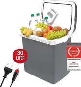 Royalty Line® CB30 Elektrische Koelbox - 30L Koeltas met Koel - Warmte functies - Ideaal voor Auto en Thuis - Lichtgewicht en Energiezuinig - Grijs