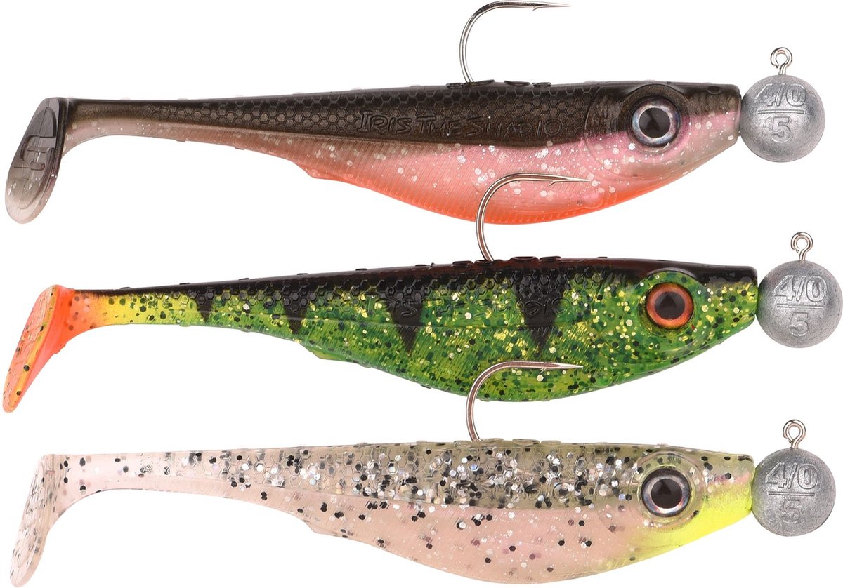 Spro Shad to Go 10cm 5gr Haak 4/0 (3 pcs) UV Perch - Olive - Salt & Pepper