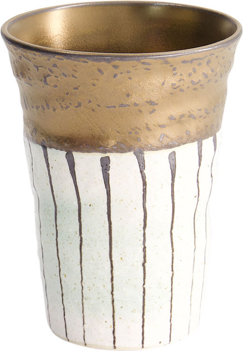 Tokyo Design Studio – Craft Teacup – Wit/Goud – Zwarte Streep