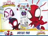 Marvel Spidey Artist Pad - Stationery - Papetterie- 40 Colour-in Posters, 1 sticker sheet & 3 Chunky crayons
