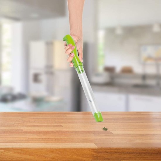 Spinnenvanger, extra lang, insectenvanger, lange steel, contactloze spinnengrijper, opvouwbare kakkerlakkenvanger, handgehouden spidervanger, vliegenval voor tuincamping, groen