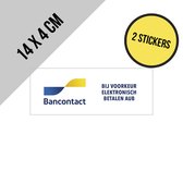 Pictogram/ sticker | "Bij voorkeur elektronisch betalen a.u.b." | 14 x 4 cm | Bancontact | Payconiq | Retail | Betaalmiddel | Pinnen | Witte folie | Raamsticker | 2 stuks