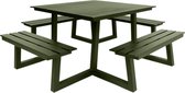 MaximaVida vierkante aluminium picknicktafel Dex 215 cm olijfgroen - lage instap