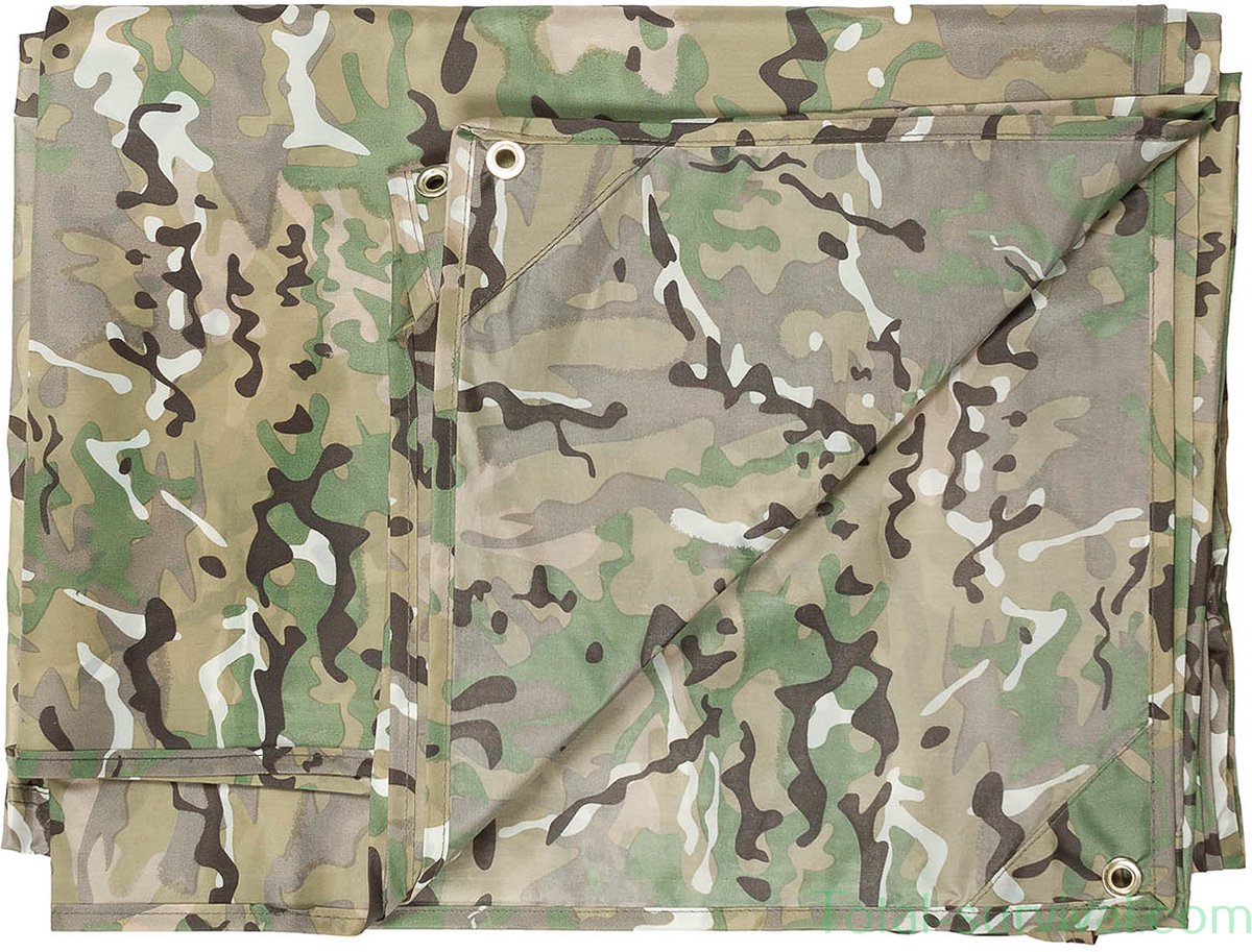 MFH Tarp / Afdekzeil, 190T polyester, MTP Operation-camo, metaalogen, 400 x 500CM