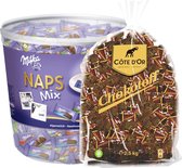 Côte d'Or Chokotoff & Milka Naps Mix - 207 minis 3,5KG - Friandises - Chocolat - Boîte à bonbons - Boîte de fête - Enfants - Pack économique