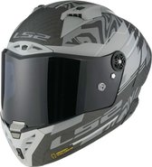 LS2 helm Thunder Carbon GP Aero Polar FF805 mat zwart maat M