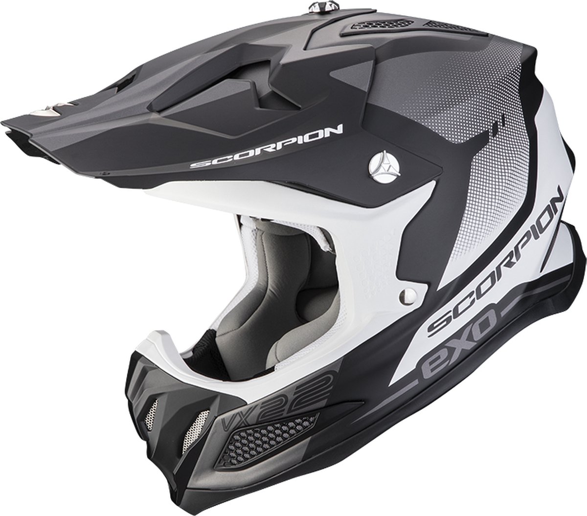 Scorpion VX-22 Air Attis Mat Zwart-Silver Crosshelm L