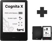 Cognita X E-reader Inclusief Beschermhoes - Ebook Lezer - 6 Inch Scherm - Schermverlichting - 1900 mAh Batterij - 1024 x 758 Pixels - 8 GB - Bemi - Zwart