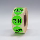 “€3,75” Prijs Stickers op rol 35mm groen - 1000ex.