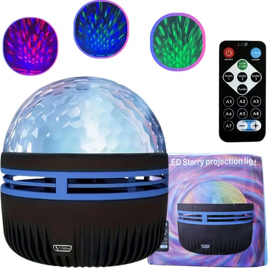 Eyelivery Galaxy projector – Projector – Sterren projector – Nachtlampje – Slaapkamer – Kinderen – Sterrenhemel projector – Sfeerlicht – Noorderlicht projector – 8 verschillende kleuren – Sterrenhemel