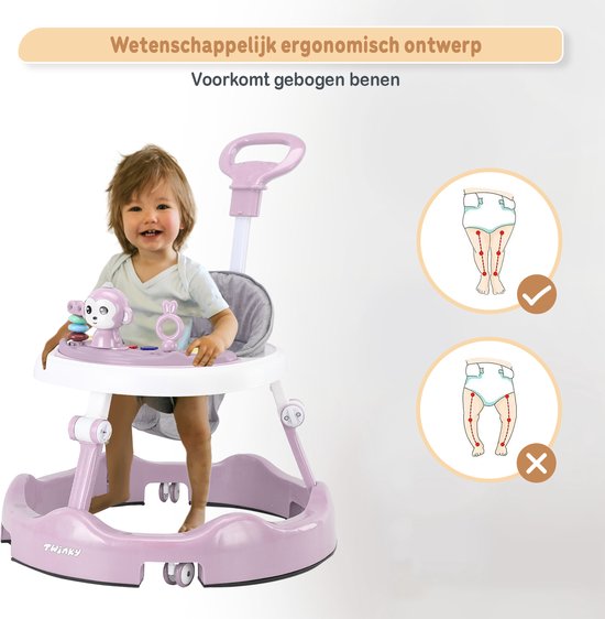 Twinky® Babywalker - Luxe Loopstoel met 3-delige speelset - Loopstoeltje voor Baby inclusief Voetenmat en Steel van Twinky — afbeelding 2