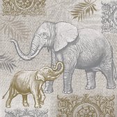 1 Pakje papieren lunch servetten - Indian Style Elephants - Olifanten - 20 servetten