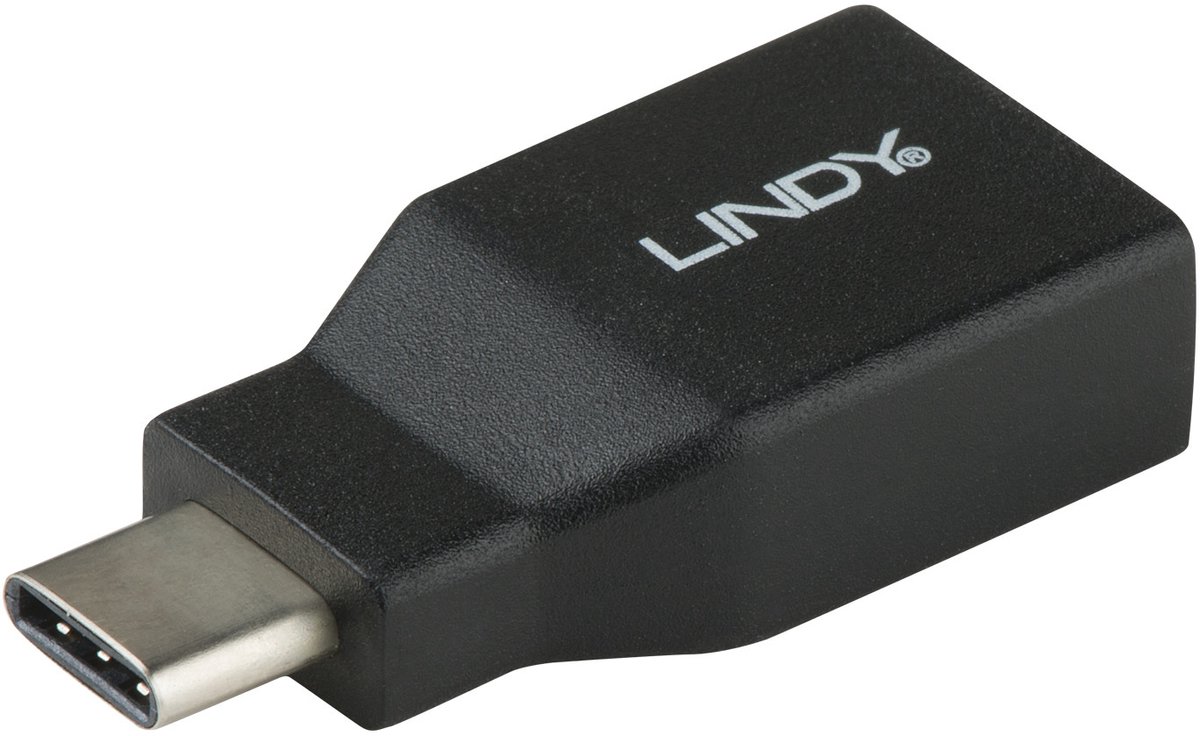 Lindy 41899 tussenstuk voor kabels USB 3.1-C USB 3.1-A Zwart