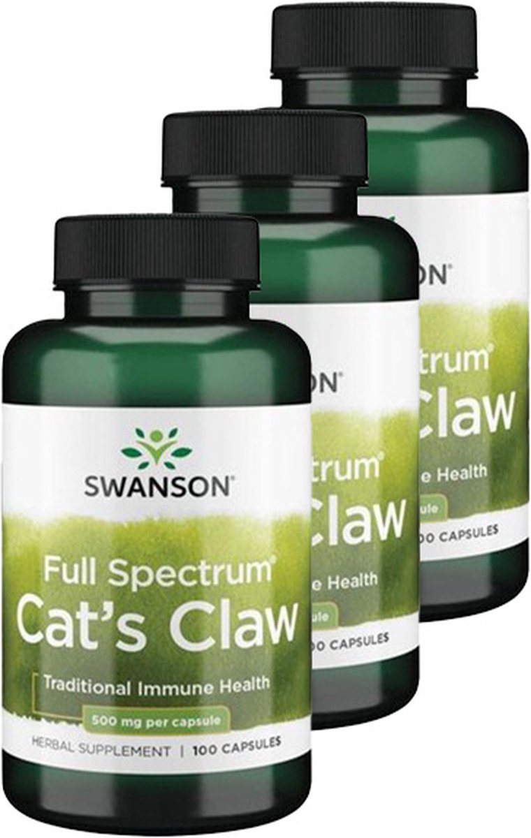 Goedkoopste Swanson | Full Spectrum Cat's Claw 500mg | 100 Capsules | 3 stuks | 3 x 100 Capsules
